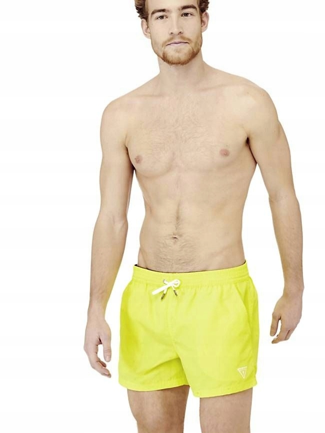 GUESS Żółte neonowe szorty kąpielowe (L)