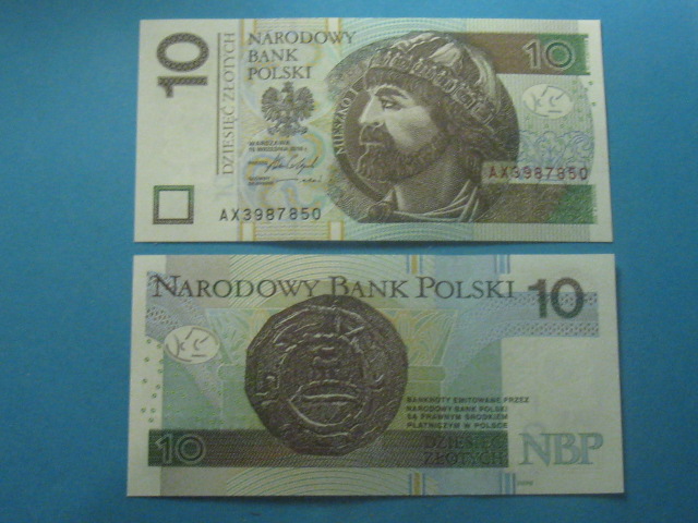 Polska Banknot 10zł seria AX !! Warszawa 2016 UNC