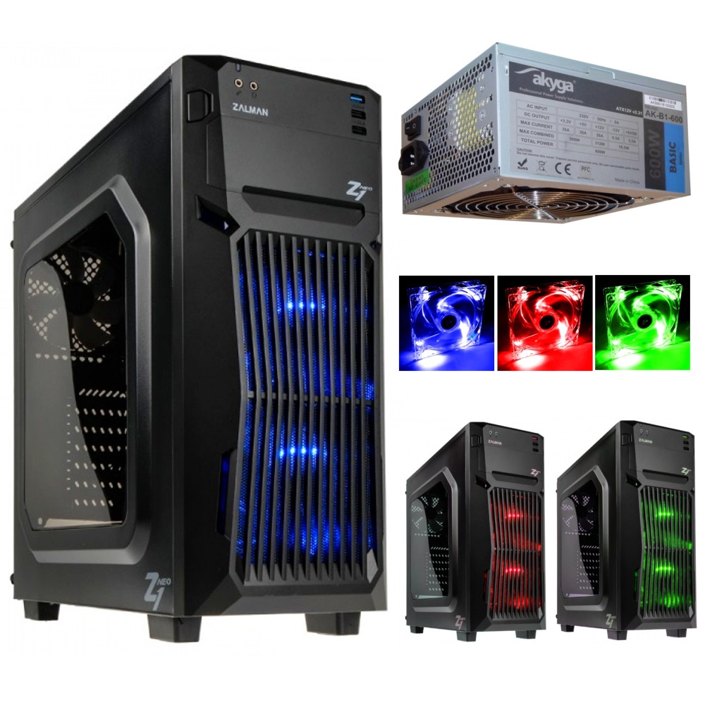 OBUDOWA ZALMAN Z1 NEO +600 WATT / USB 3.0 LED PLEX