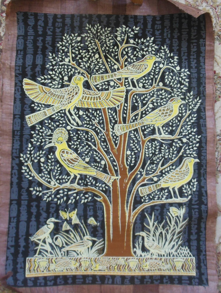 DUŻY PAPIRUS EGIPSKI ręcznie malowany 76 x 56 cm