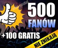 Pozyskanie 500 Fanów Fani Fanpage Facebook Like FB