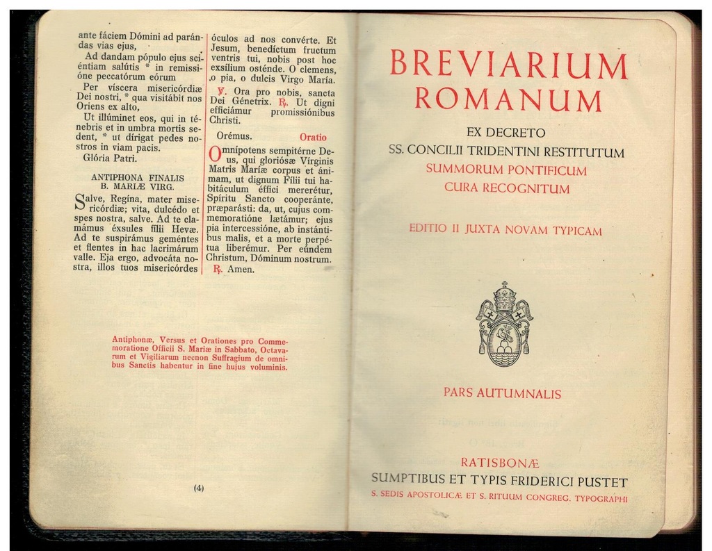 Brewiarz przedsoborowy Breviarium Romanum Aut 1954