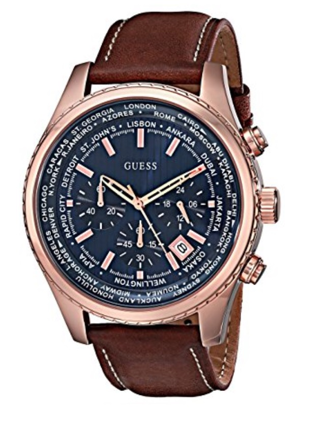 Zegarek męski Guess U0500G1 - złoty z brązowym