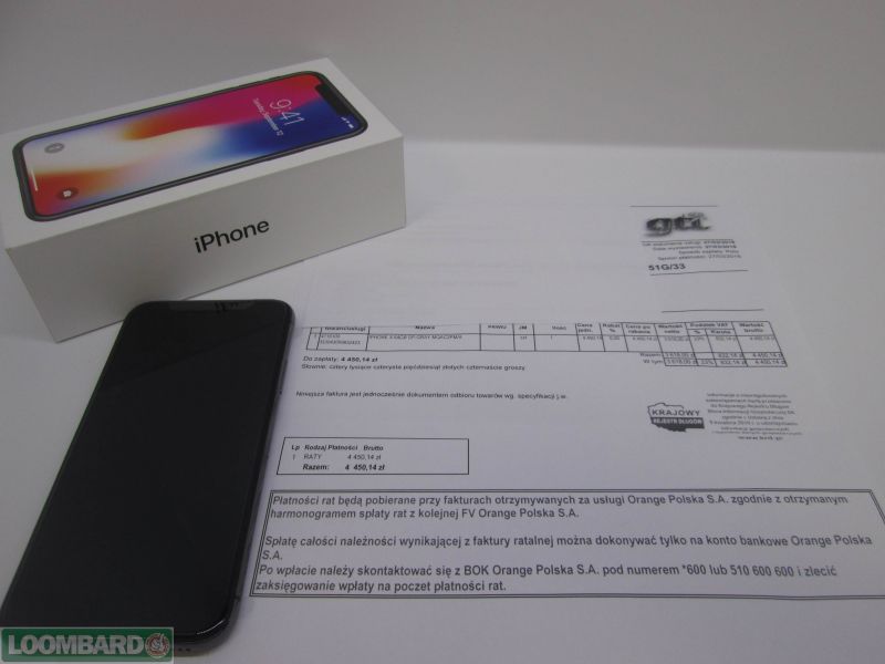 NOWY IPHONE X 64GB / KOMPLET/ FAKTURA