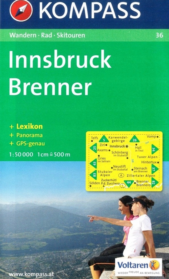 Austria Innsbruck Przełęcz Brenner Mapa Kompass