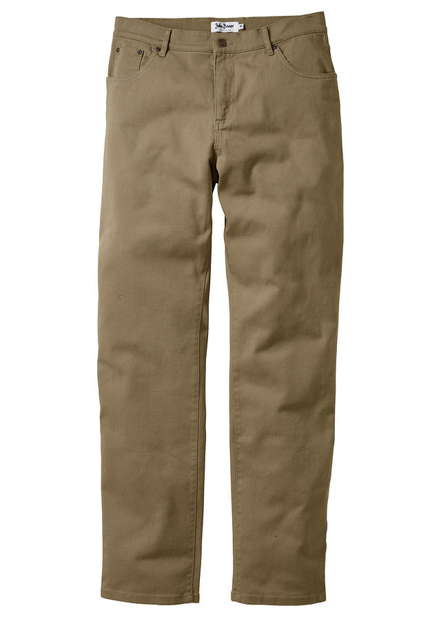 Spodnie ze stretchem Classic Fit zielony 29 973492