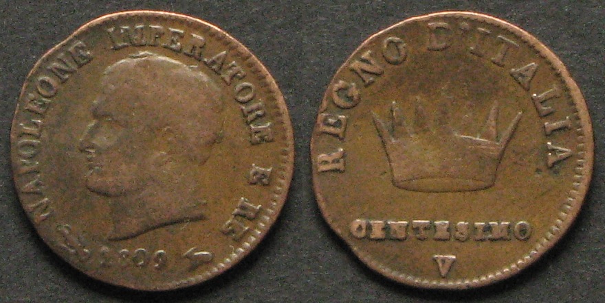WŁOCHY - Napoleon - 1 centesimo 1809 V
