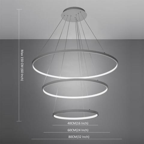 Żyrandol lampa led koła okręgi 40/60/80cm