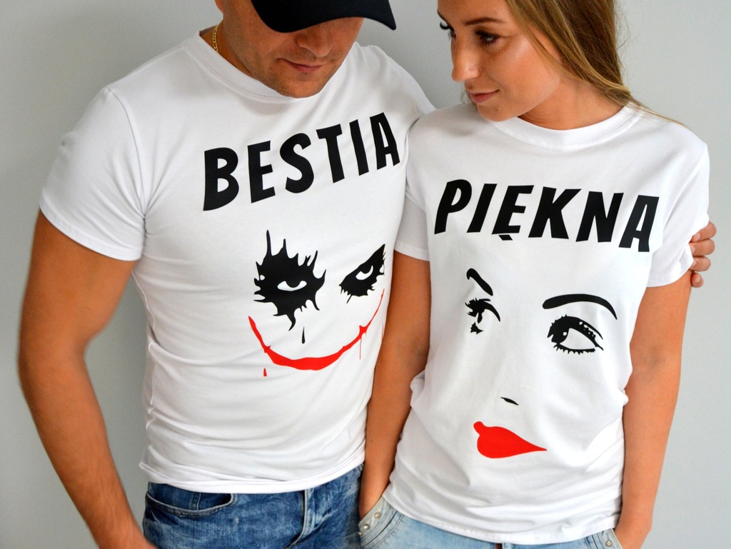 T-Shirty dla par Piękna i Bestia Walentynki S-5XL