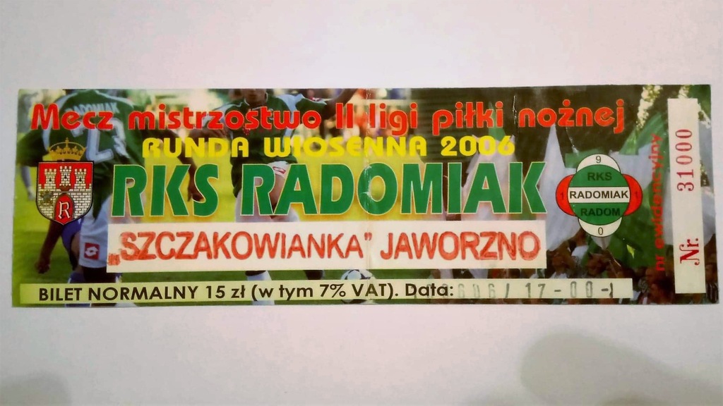 Bilet Radomiak - Szczakowianka Jaworzno 10.06.2006