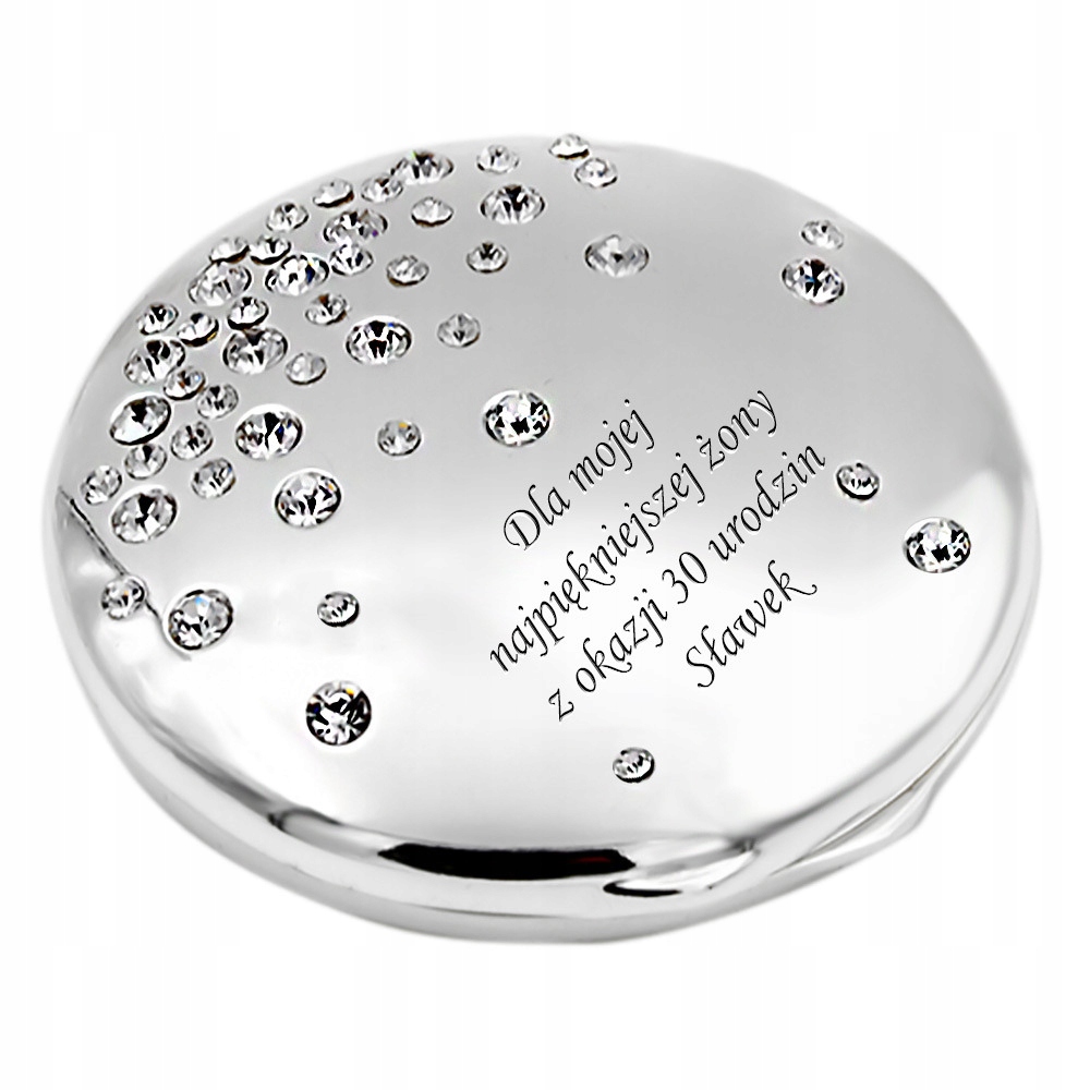 Lusterko Posrebrzane Swarovski Prezent z Grawerem
