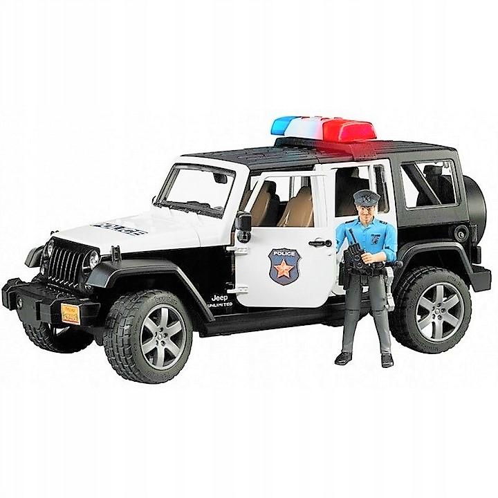 BRUDER POLICJA JEEP WRANGLER + POLICJANT 02526