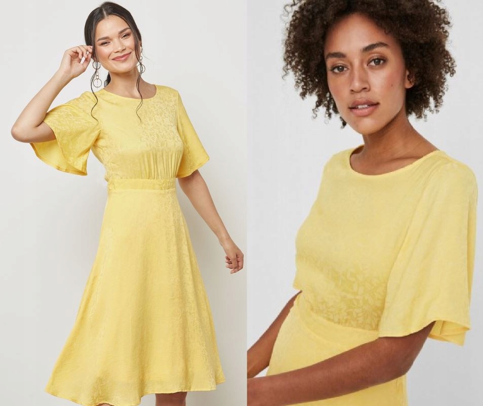 VERO MODA ŻÓŁTA SUKIENKA MIDI M
