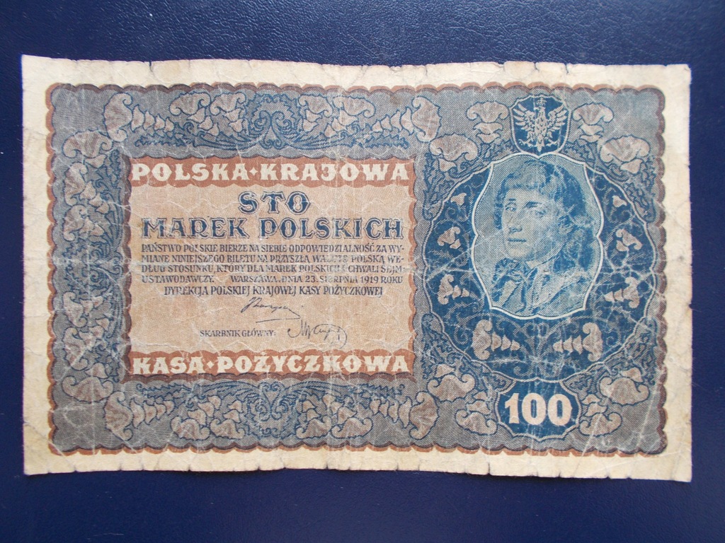Banknot-100 MAREK POLSKICH -1919-RZADKI HIT!!!!!!!