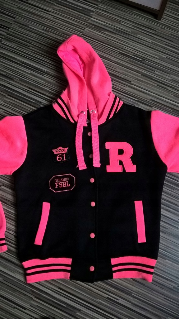 Bluza bejsbolówka damska Neonowy róż roz. L