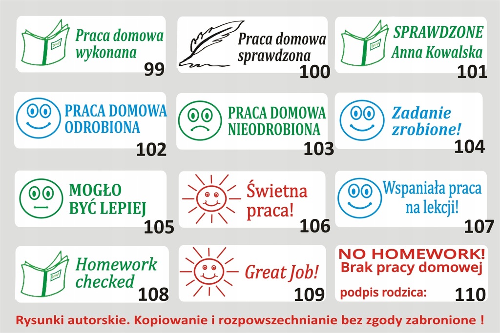 Pieczątki Dla Klas 1 3 PIECZĄTKI PIECZĄTKA dla nauczycieli szkoła - 7371699203 - oficjalne