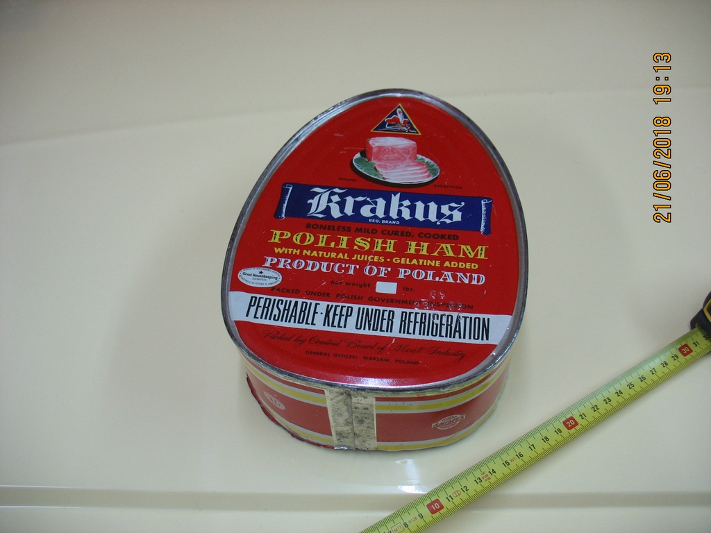 SZYNKA HAM KRAKUS Export Puszka duża z 1965r PRL