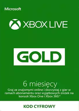 XBOX LIVE GOLD 6 MIESIĘCY
