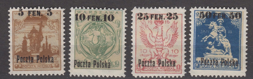 1918- Fi: 2 - 5* Regionalne, nadruk Poczta Polska