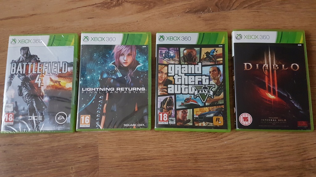Xbox 360 4 gry a 2 Nowe -GTA V -Diablo - FF XII