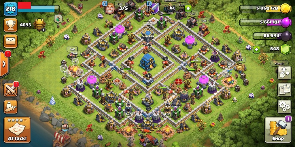 Konto Clash of Clans TH12, + klan lvl 15