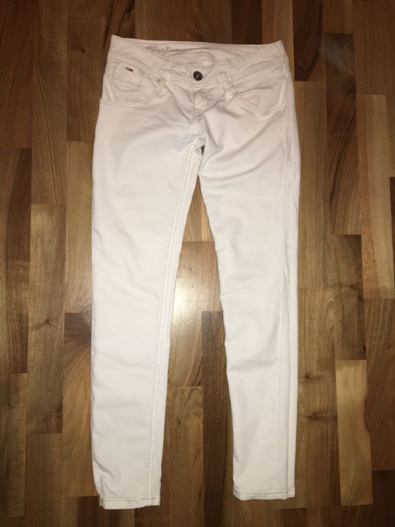 Tommy hilfiger spodnie jeansy białe 27 /30 BDB
