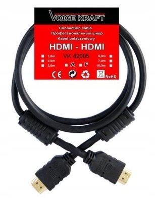 *Kabel Voice Kraft HDMI-HDMI 5m Gold JAKOŚĆ OKAZJA