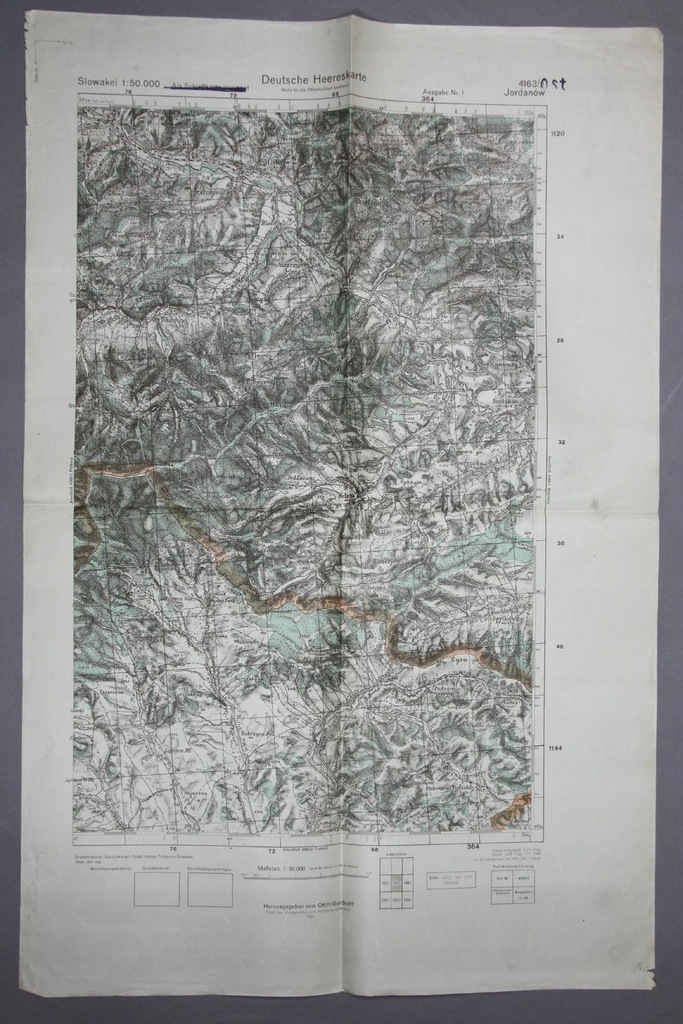 MAPA SZTAB.1:50 TYS 1944R JORDANÓW (9472)