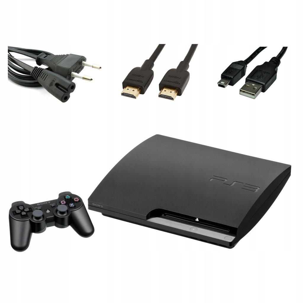 PS3 PLAYSTATION 3 SLIM 160GB + PAD + HDMI + KABLE 7779864584