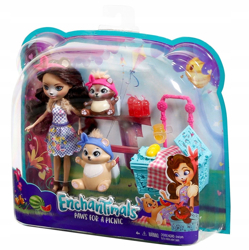 ENCHANTIMALS LALKA + ZWIERZĄTKA PIKNIK MISIE FCC64