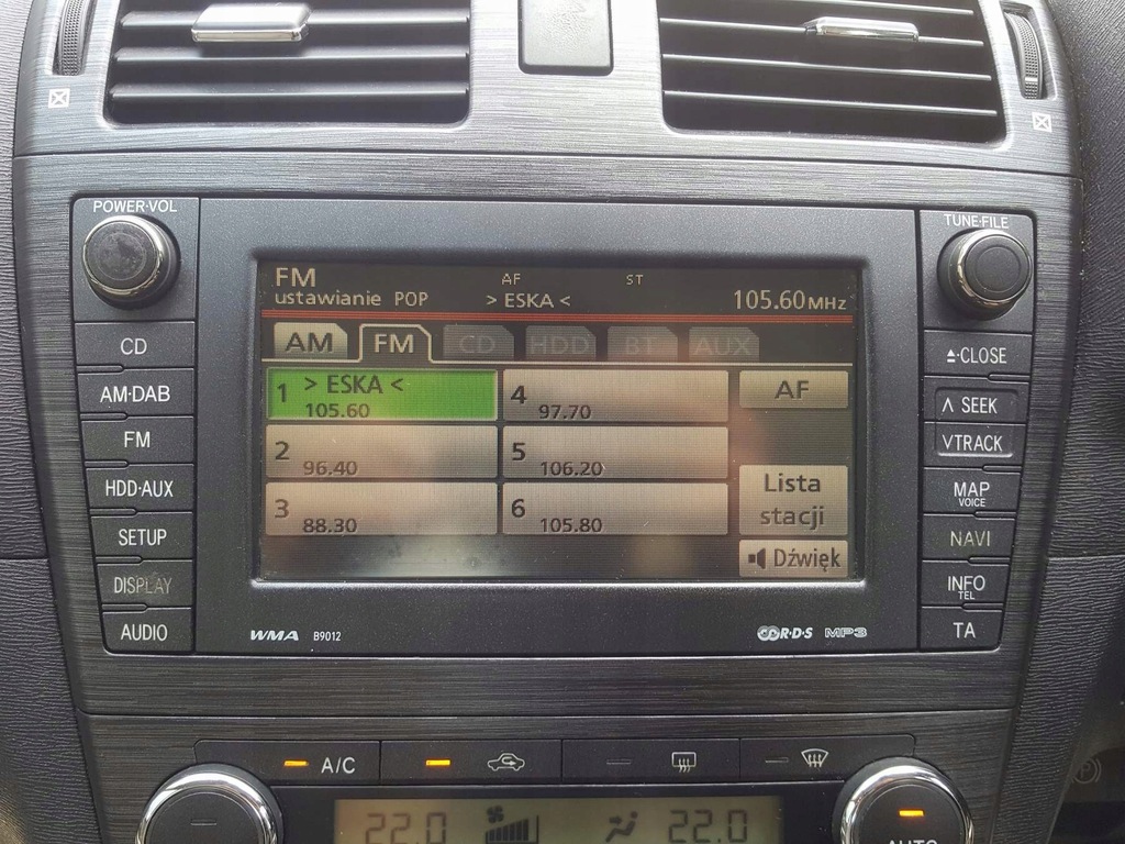 Radio nawigacja Toyota Avensis T27 8612020A80 09R