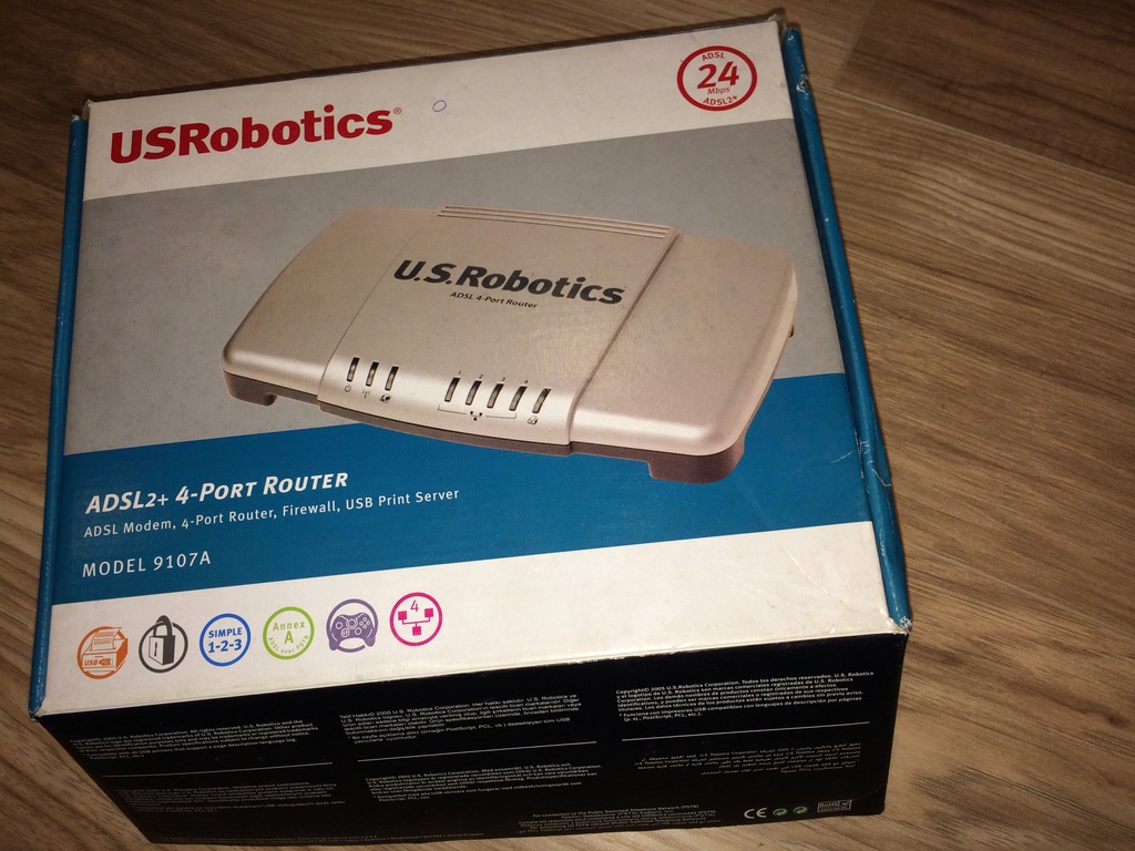 US Robotics ADSL2+ Modem Router USR 9107 TANIO