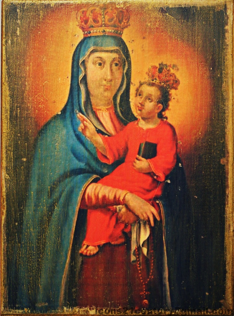 Matka Boska Gidelska- ikona na drewnie Decoupage