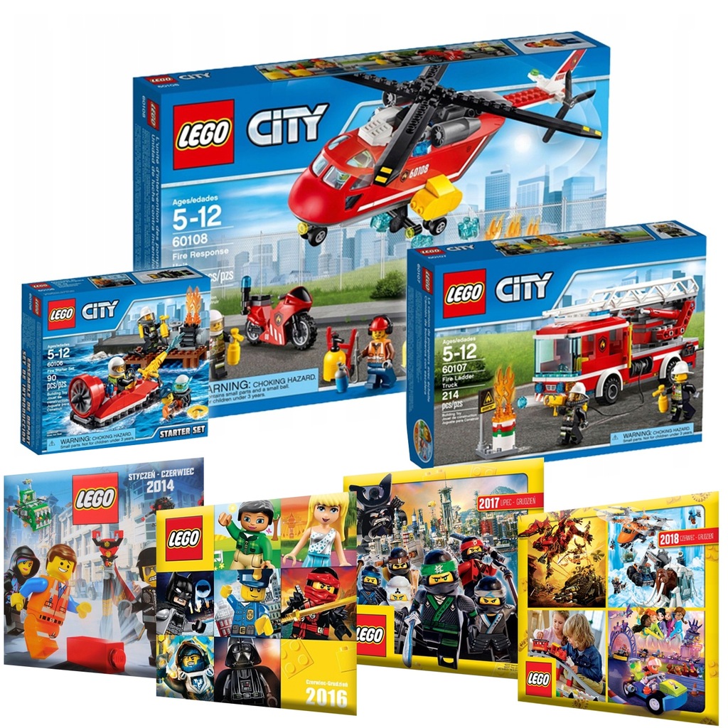 LEGO CITY 60106 + 60107 + 60108 + 4 KATALOGI - 7621665124 - oficjalne ...