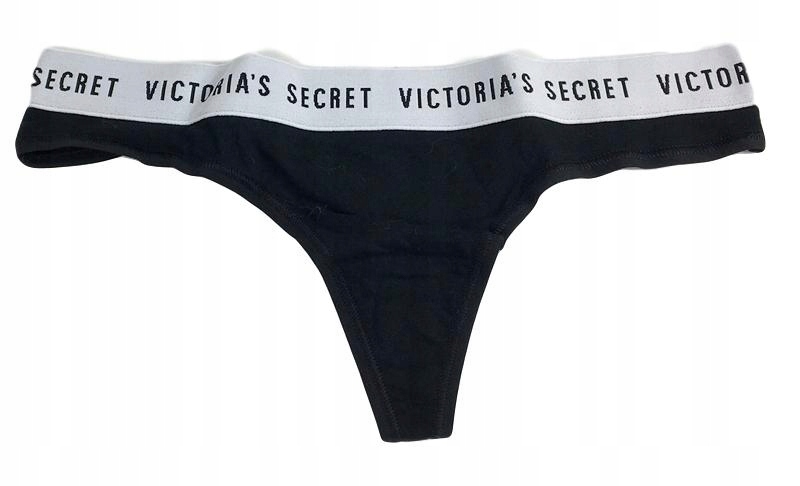 Majtki Victoria's Secret nowe z metka czarne stringi XL logowane Warszawa  Śródmieście •