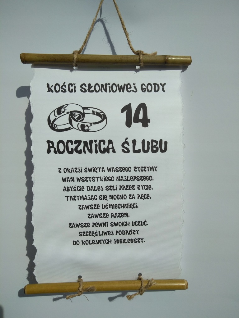 DYPLOM, PREZENT, CERTYFIKAT NA 14 ROCZNICĘ ŚLUBU