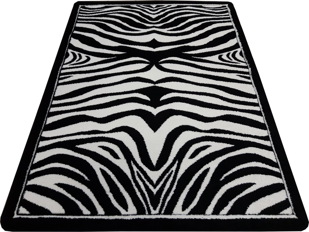 Dywan ZEBRA czarno biały 200x290 safari pasy 2x3