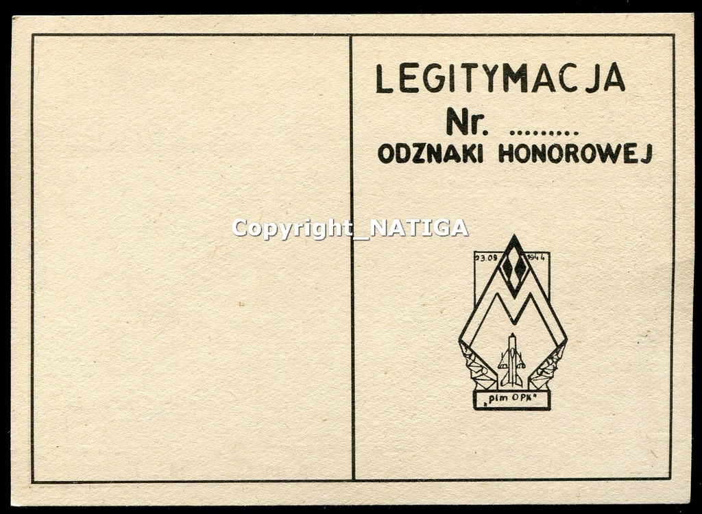 Legitymacja 10 Pułk Lotnictwa JW 1457 Łask