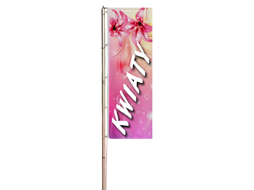 Baner Maszt 5 m ramię + flaga reklamowa 70x200 cm