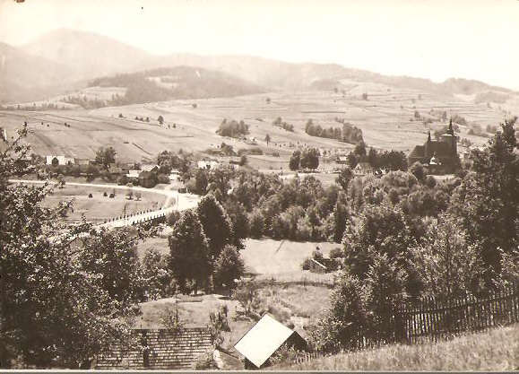 LUBIEŃ -- PANORAMA -- DOMY -- MOST -- POLA -- 1965