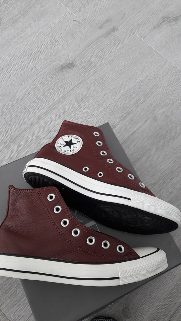 Skórzane converse bordowe jak nowe 37