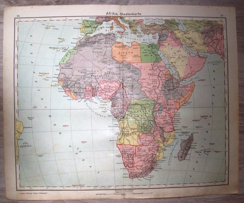 AFRYKA. MAPA POLITYCZNA. Mapa. 1929.