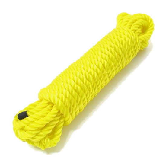 Miękki sznur do praktyk bondage 10mb 7mm żółty