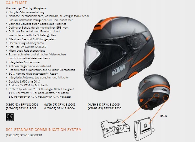 Kask Motocyklowy Ktm Schuberth C4 Pro Schuberth C4 Pro Swipe