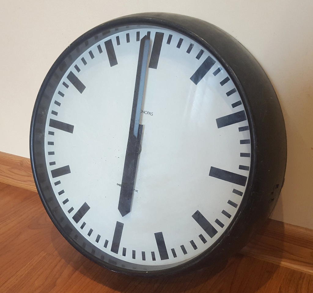 Stary zegar kolejowy wtórny CHRONOPAS Mera-Poltik