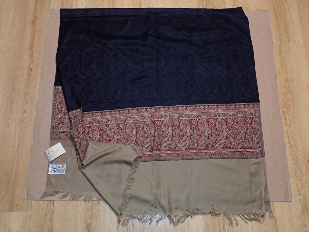 OSWAL SHAWLS - duży szal, 100% WEŁNA - NOWY