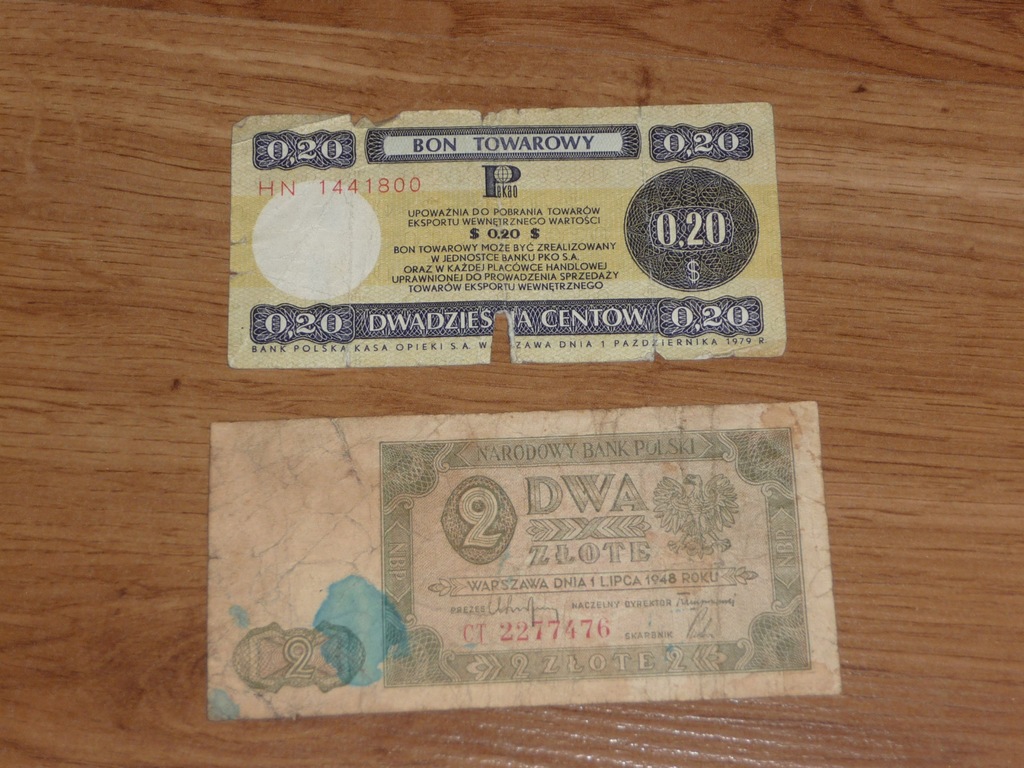 STARE BANKNOTY POLSKA  2 zł  1948  / 0.20 PEWEX