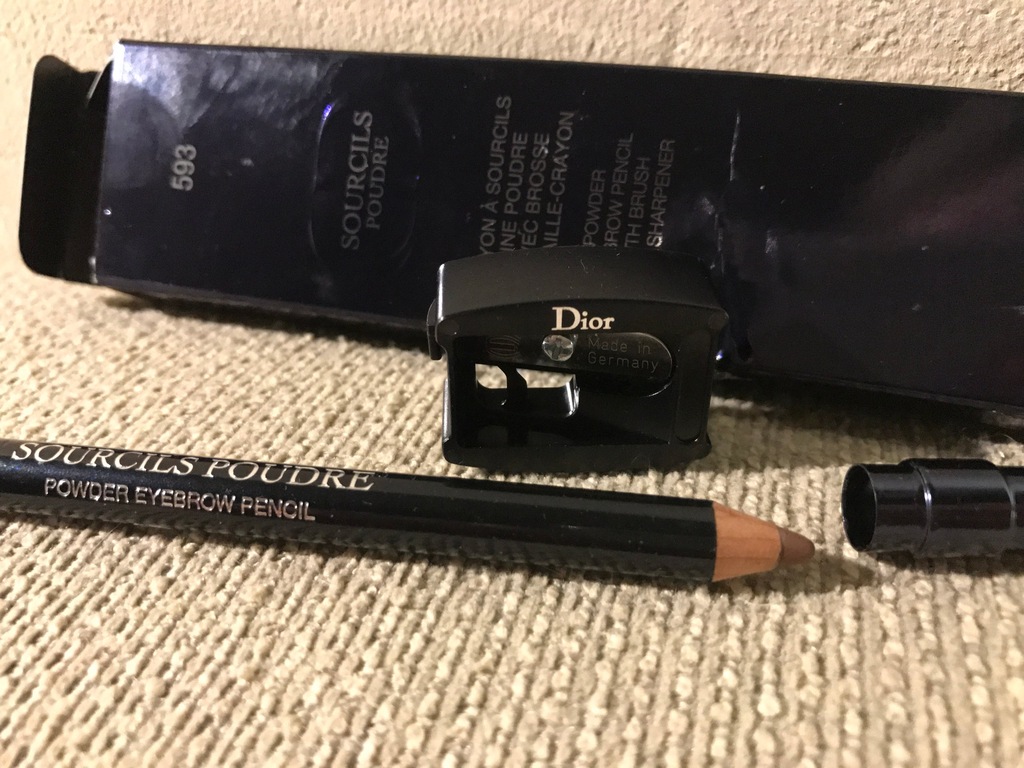 Dior kredka do brwi 593 brun /brown i temperówka 