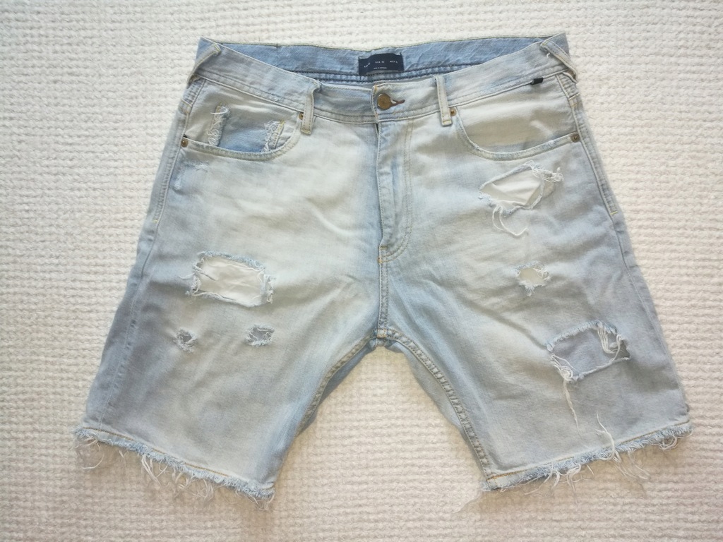 ZARA Shorty/Krótkie spodenki jeansowe z dziurami L