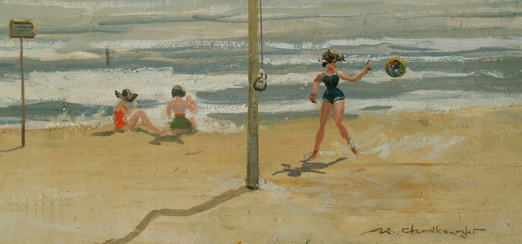 WACŁAW CHODKOWSKI GORĄCA PLAŻA lata 50-te XX wieku
